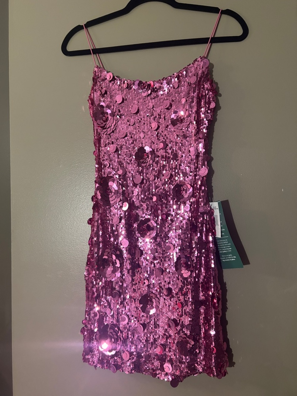 J. Crew Pink Sequin Mini Dress - Spaghetti Straps